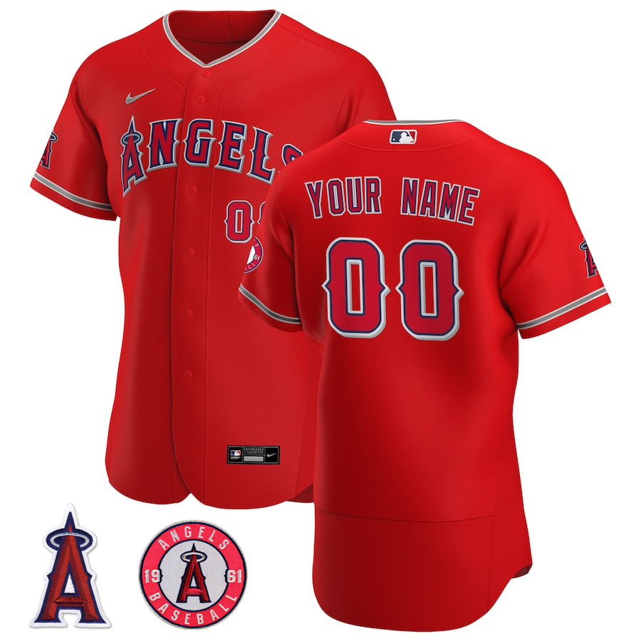 Men's Red 2020 Alternate Authentic Custom Team Jersey