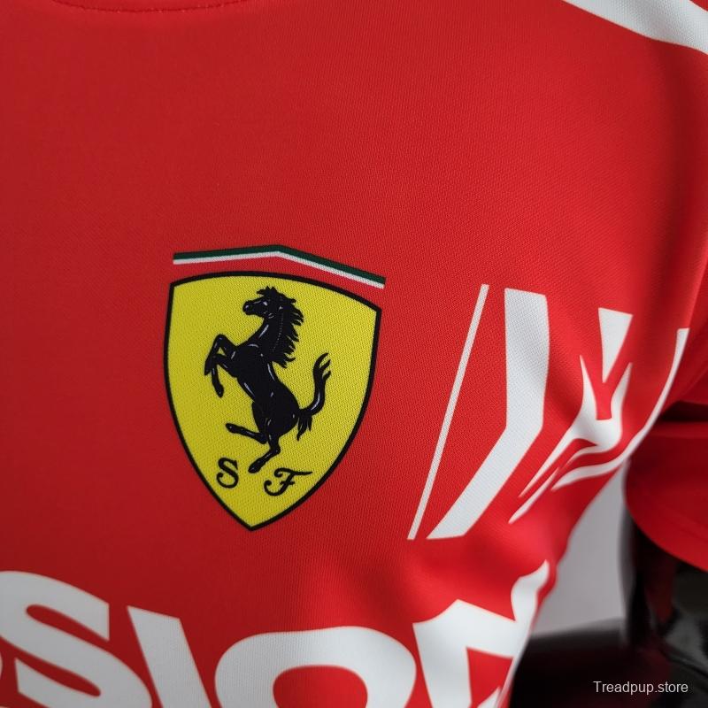 2022 F1 Ferrari  RED T-shirts Full Sponsor #0007