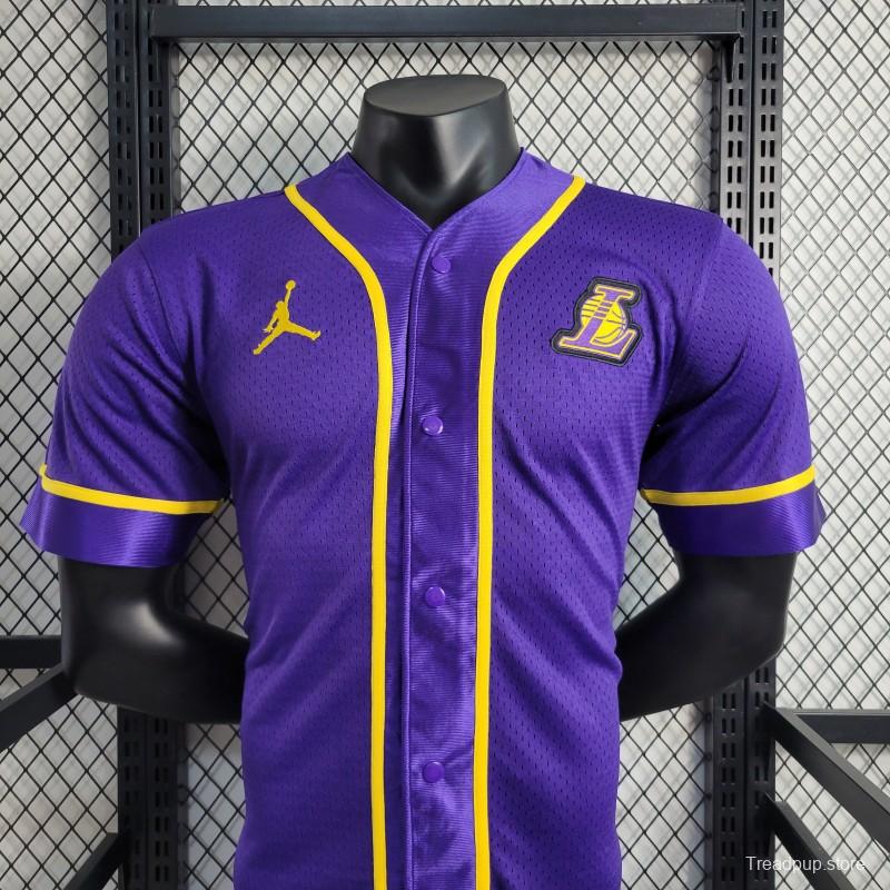 2023 NBA Lakers STATEMENT BASEBALL Purple Jersey