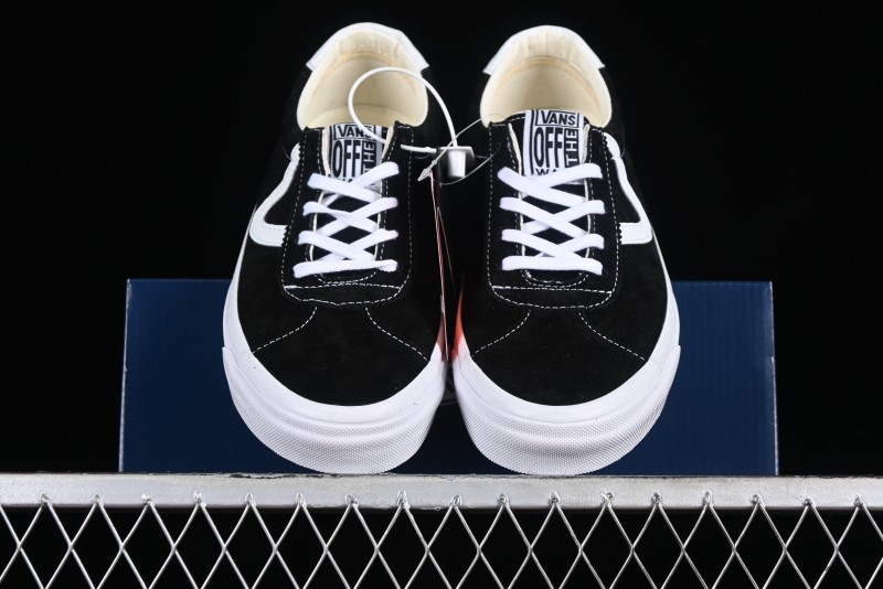 Vans Premium Sport 73 Classic Black & White Suede Low-Top Skate Shoes - VN000CR1BA2