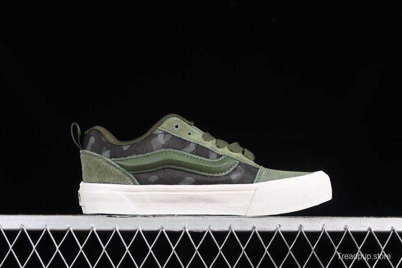 Vans Classics Knu Skool Camo Army Green Chunky Tongue Platform Sneakers - VN0007QC0WD