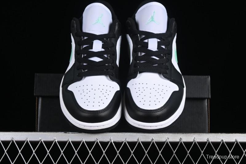 Nike Air Jordan 1 Low Retro Basketball Shoes in Mint Green and Black - 553558-131