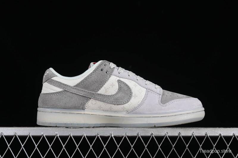 Nike SB Dunk Low LV Collaboration - Beige Grey Crystal Sole Night Light Anniversary High-End Custom Low-Top Casual Sneakers - CR8033-503