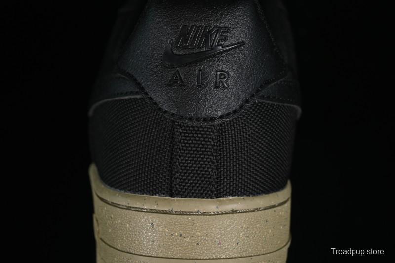 Nike Air Force 1 '07 Low Black Green Canvas Casual Sneakers - FJ4160-001
