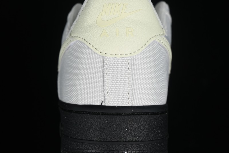 Nike Air Force 1 '07 Low White Black Canvas Casual Sneakers - FJ4160-002