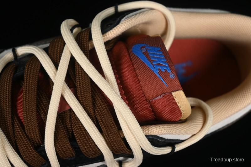 Nike Dunk Low "Mars Stone" Witch Puppet Themed SB Lace-Up Low-Top Casual Sneakers in Black/Mocha Brown - DR9704-200