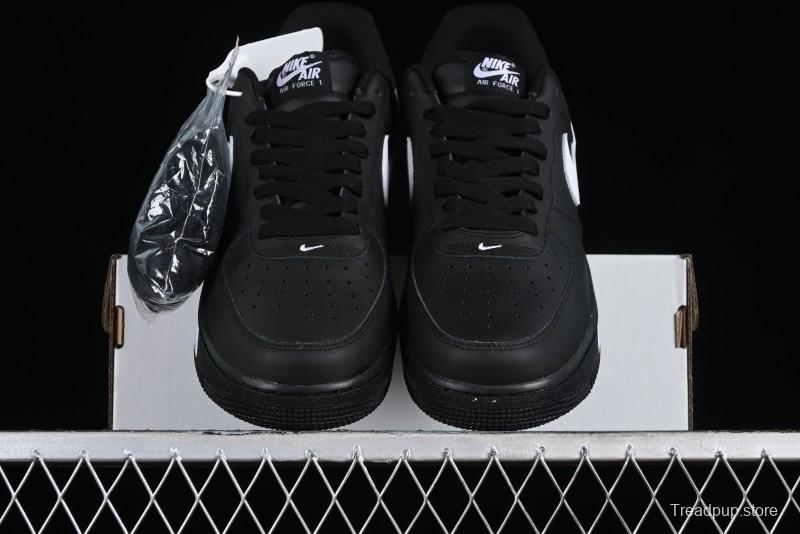 Nike Air Force 1 '07 Low Classic Black White Swoosh Casual Sneakers - FZ0627-010