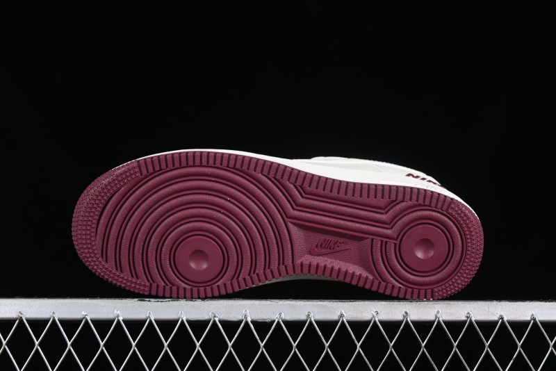 Nike Air Force 1 '07 Low "NIKE" Triple Swoosh Series White Wine Red Classic Casual Sneakers - TV2306-258