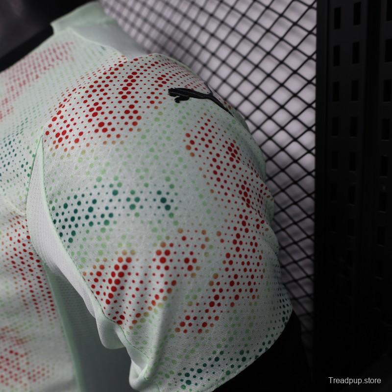 Player Version 2025 Portugal Away Mint Green Jersey with Graphic Pattern