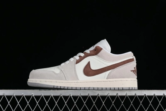 Nike Air Jordan 1 Low Retro Casual Sneakers in Grey Tan - HF1567-200