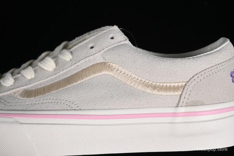Vans Style 36 Low-Top Skate Shoes with Embroidered Details in Cream - VN000CRPGRN