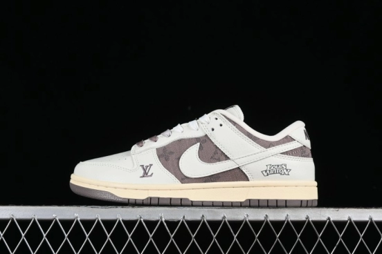 Nike SB Dunk Low LV Collaboration - Denim Patchwork Anniversary High-End Custom Low-Top Casual Sneakers - JH8310-956