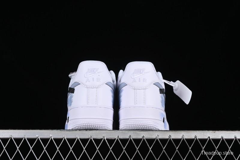 Nike Air Force 1 '07 Low Casual Sneakers with Two-Tone Shadow Swoosh and Custom Anime Art - CW2288-111