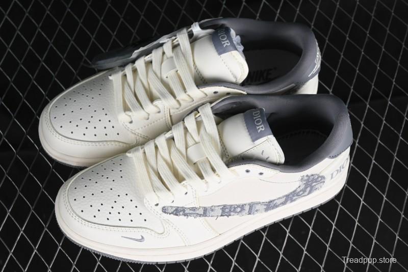 Nike Travis Scott x Fragment Design x Air Jordan 1 Low OG SP AJ1 Retro Sneakers - DM6688-603