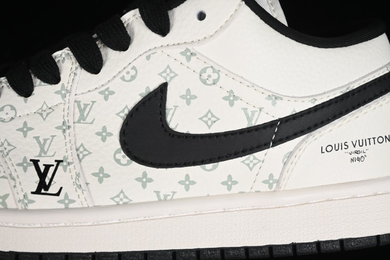 Nike Air Jordan 1 Low LV Collaboration - Printed Knight High-End Custom Low-Top Culture Basketball Shoes SJ9950-005