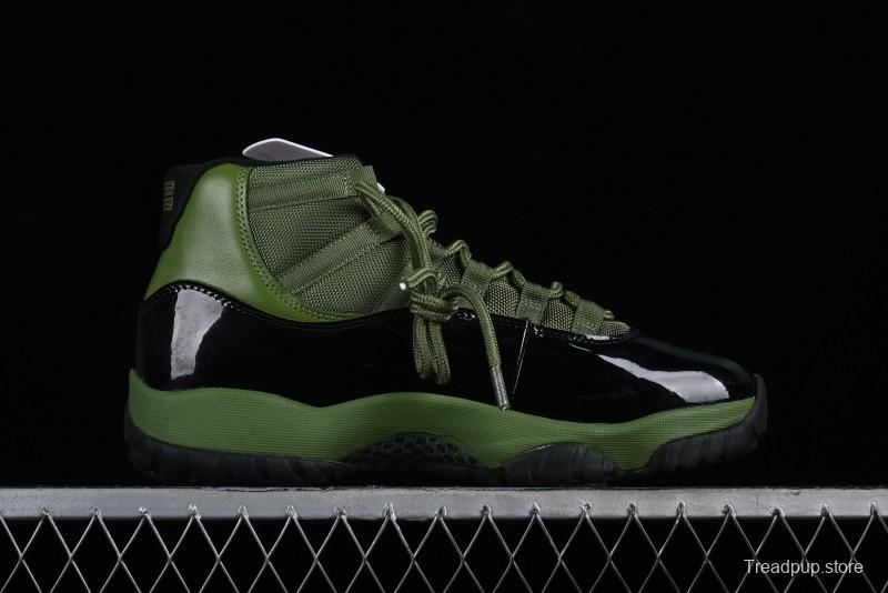 Nike Air Jordan 11 Retro High Top Basketball Shoes in Black Green - CT8012-300