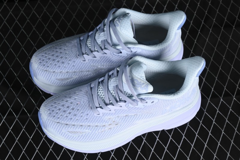 HOKA ONE ONE Clifton 9 Lightweight Knit Mesh Running Shoes with Enhanced Cushioning - 1127896 EHR