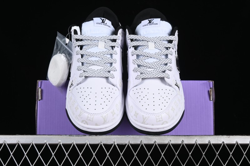 Nike SB Dunk Low LV Collaboration - Dark Night Elf High-End Custom Low-Top Casual Skate Shoes - DD1391-136