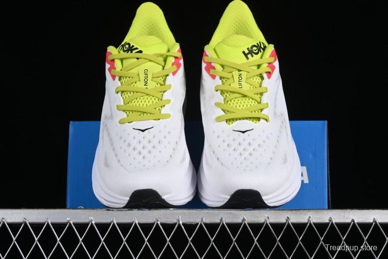 HOKA ONE ONE Clifton 9 Lightweight Knit Mesh Running Shoes with Enhanced Cushioning - 1127895 BVR