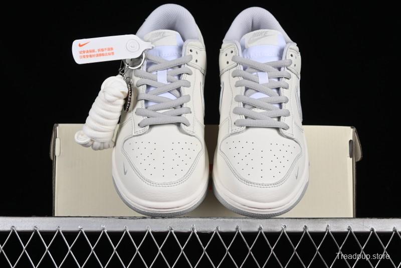Nike SB Dunk Low UN Collaboration - Light Grey Swoosh Anniversary High-End Custom Low-Top Casual Skate Shoes - SF1588-135