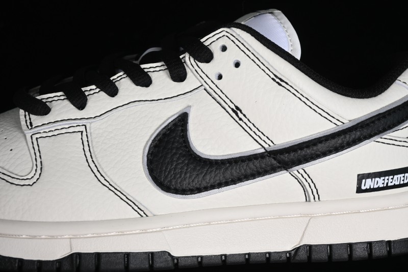 Nike SB Dunk Low UN Collaboration - Beige Black Swoosh Anniversary High-End Custom Low-Top Casual Skate Shoes - FC1688-139
