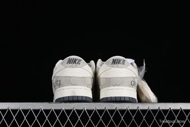 Nike SB Dunk Low Gucci Collaboration - Smoke Grey Anniversary Custom Low-Top Casual Sneakers - CF3688-003