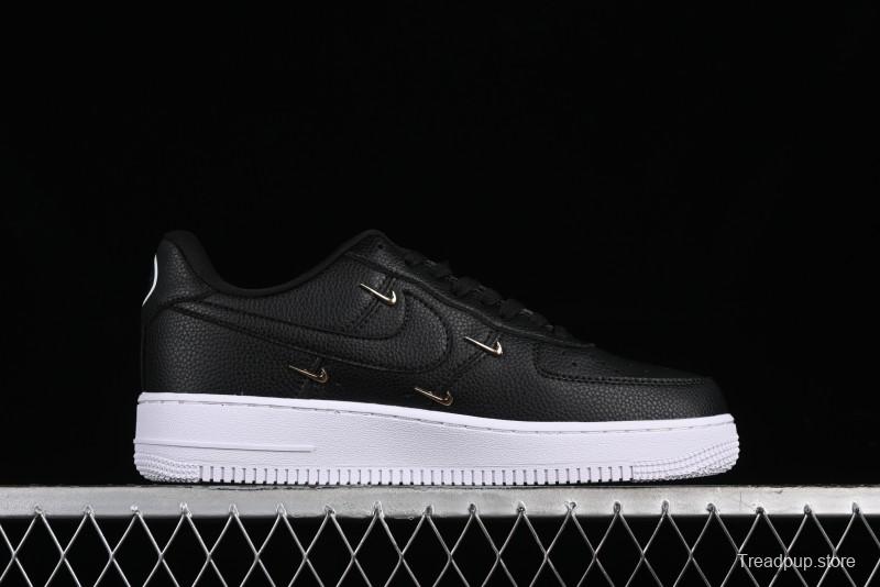 Nike Air Force 1 '07 Low Black Gold Swoosh Casual Sneakers - CT1990-001