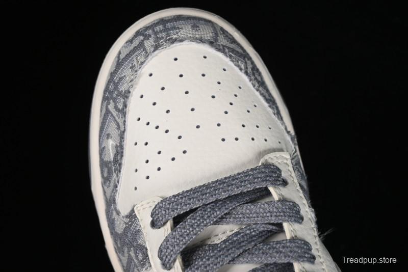 Nike SB Dunk Low Dior Collaboration - Suede Gray Anniversary High-End Custom Low-Top Casual Skate Shoes - XY1688-004
