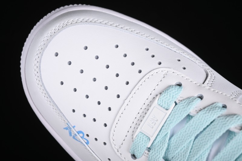 Nike Air Force 1 '07 Low Anime LOVE Series White Blue Spray Paint Casual Sneakers - CW2288-111