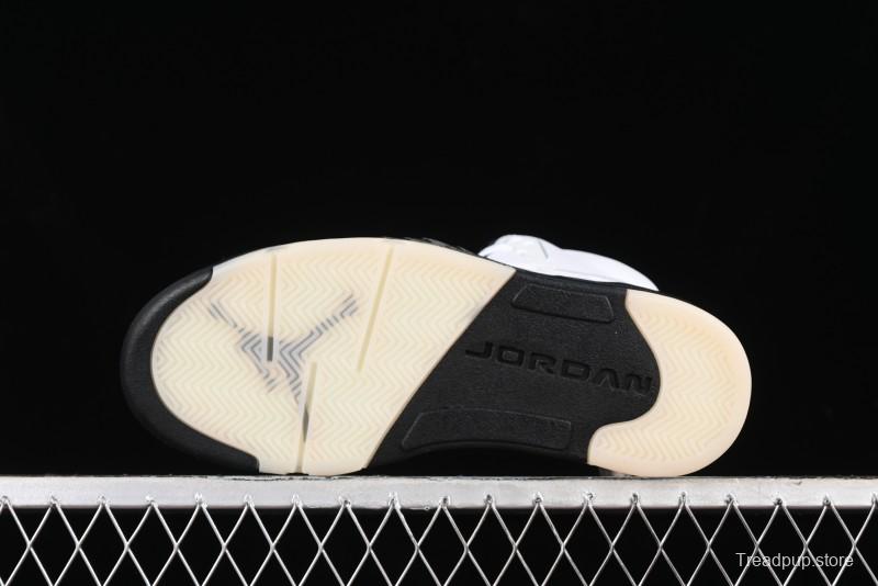 Nike Air Jordan 5 Retro Basketball Shoes in White/Silver/Black - DD0587-110