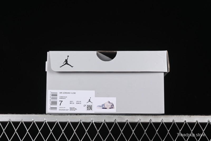 Nike Air Jordan 1 Low MLB Collaboration Retro Blue Denim Custom Basketball Shoes - DC2024-027