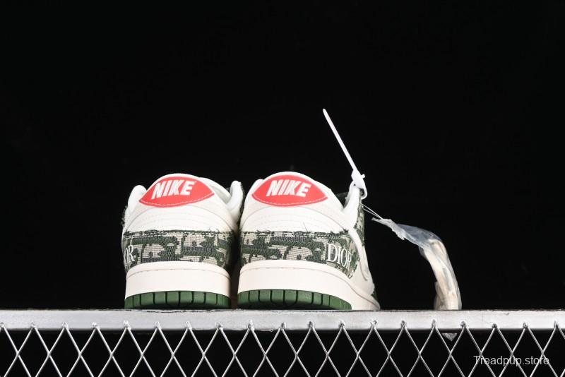 Nike SB Dunk Low Dior Collaboration - Navy Blue Pattern Anniversary High-End Custom Low-Top Casual Skate Shoes - XY1688-005