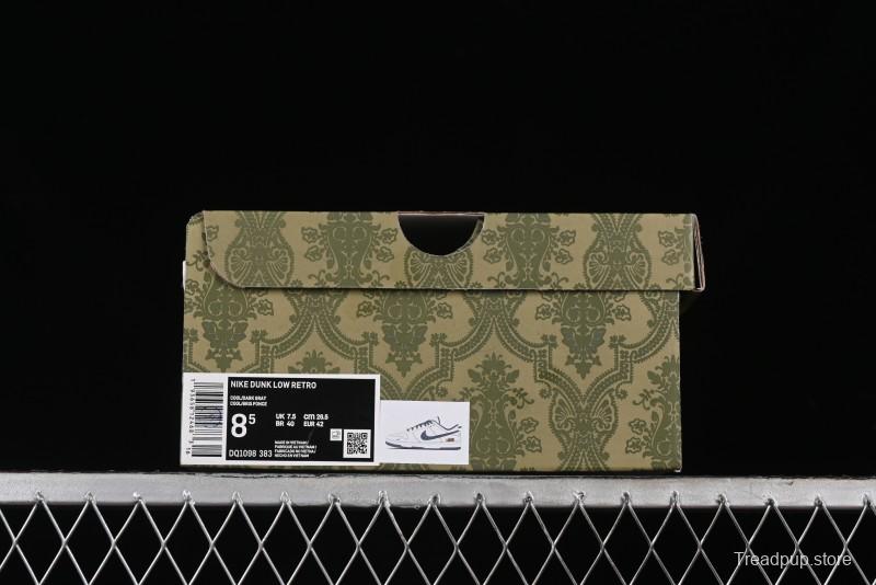 Nike SB Dunk Low Gucci Collaboration Anniversary High-End Custom Sneakers in Off-White & Dark Gray Swoosh - DQ1098-383