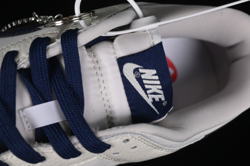 Nike SB Dunk Low Supreme Collaboration - Double Swoosh Beige Navy Anniversary Custom Low-Top Casual Skate Shoes - XX2025-668
