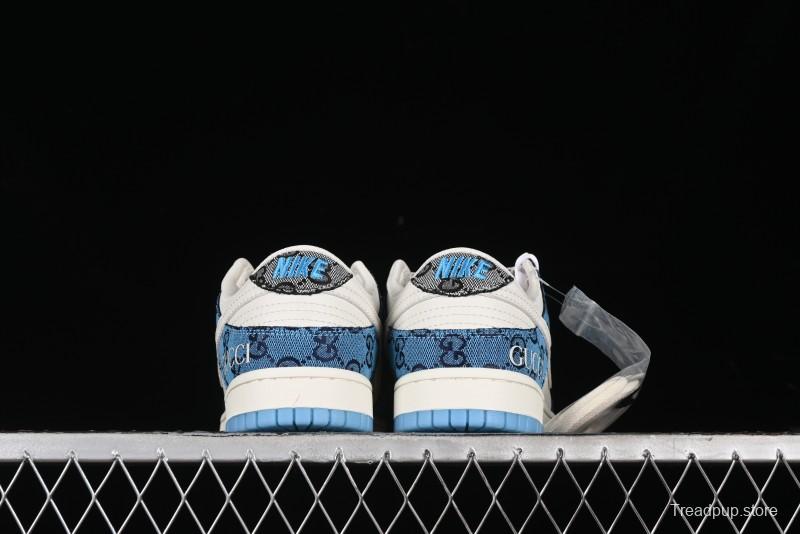 Nike SB Dunk Low Gucci Collaboration - Royal Blue Anniversary High-End Custom Low-Top Casual Sneakers CF3688-002