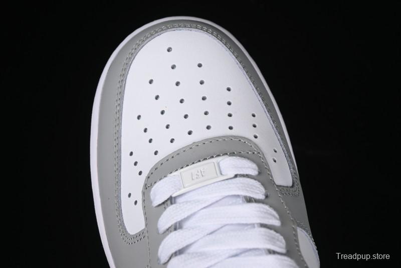 Nike Air Force 1 '07 Low White Grey Black Double Swoosh Casual Sneakers - DY8899-001