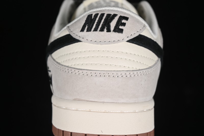 Nike SB Dunk Low Stussy Collaboration - Grey Black Checkerboard Gum Sole Anniversary Custom Low-Top Casual Skate Shoes - CF3688-031