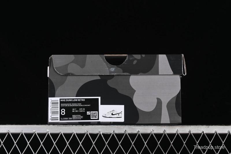Nike SB Dunk Low BAPE Collaboration - Strap Black Hook Anniversary High-End Custom Low-Top Casual Skate Shoes SJ2068-299