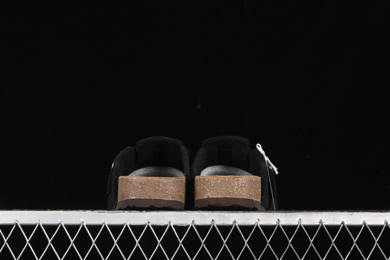 Birkenstock Half Open Toe Sandals with Smokeless Coal Wool Upper - G.D4
