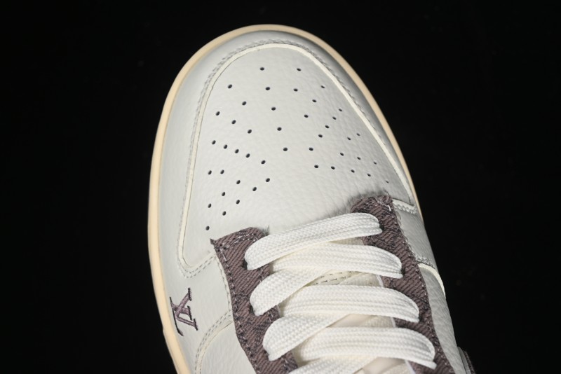 Nike SB Dunk Low LV Collaboration - Beige Denim Swoosh Anniversary High-End Custom Low-Top Casual Skate Shoes - JH8310-957