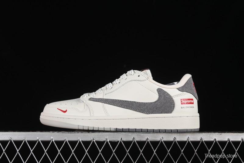 Nike Travis Scott x Fragment Design x Air Jordan 1 Low OG SP AJ1 Supreme Balenciaga Collaboration - JH6088-6