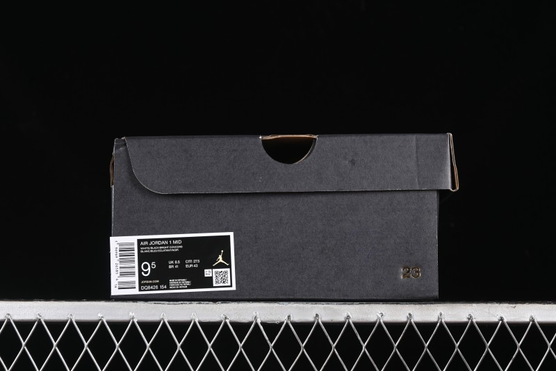 Nike Air Jordan 1 Mid AJ1 Lakers Colorway Black White Purple Mid-Top Casual Sneakers - DQ8426-154