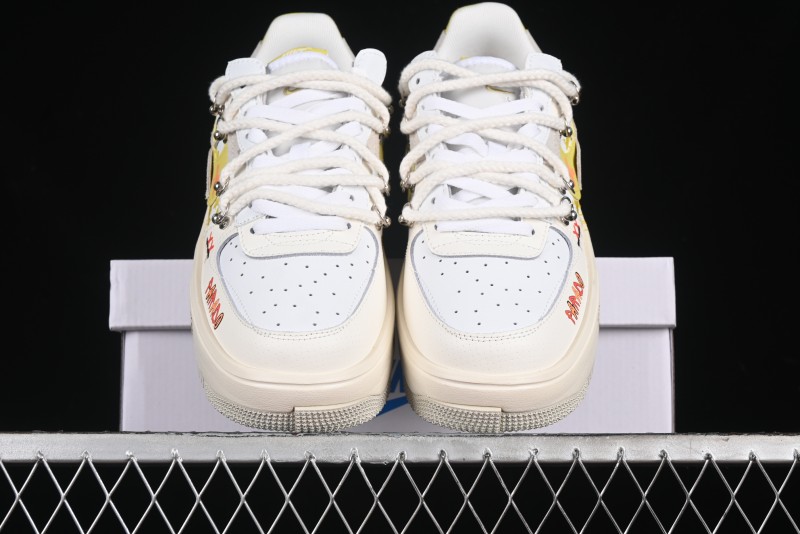 Nike Air Force 1 Fontanka Custom Graffiti Low-Top Casual Sneakers with Deconstructed Dual Laces - DV6984-001