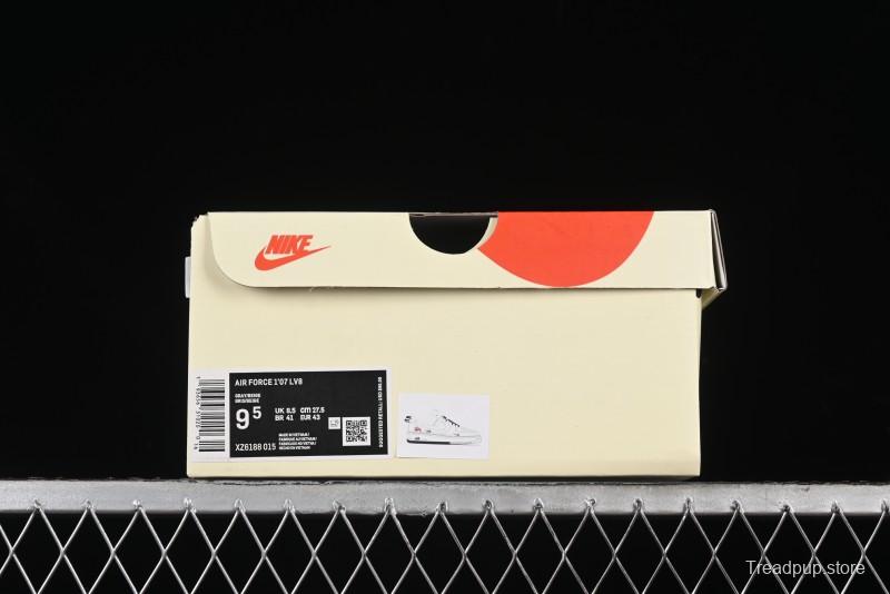 Nike Air Force 1 '07 Low Stussy Collaboration - White Grey Two-Tone Low-Top Casual Sneakers - XZ6188-015