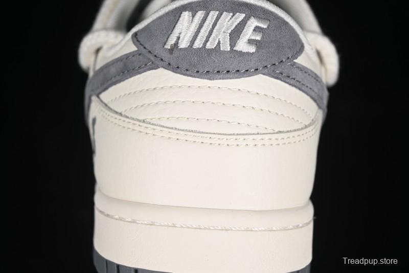 Nike SB Dunk Low Violent Bear Series - Lace-Up Beige with Grey Check - Anniversary Custom Edition Low-Top Casual Skate Shoes - SJ2068-289