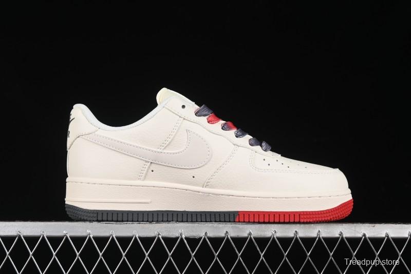 Nike Air Force 1 '07 Low Supreme Collaboration - Beige Red Blue Colorblock Casual Sneakers - XZ6188-228