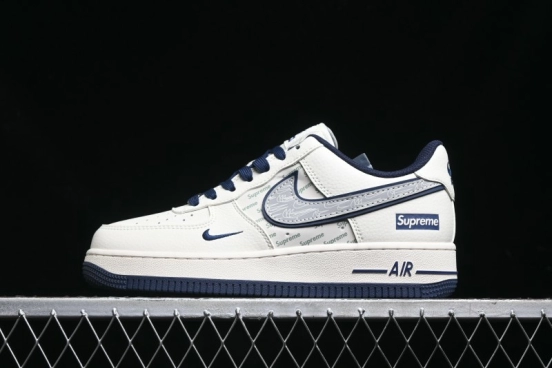 Nike Air Force 1 '07 Low Supreme Collaboration - Light Blue Shadow Swoosh Casual Sneakers - XZ6188-989