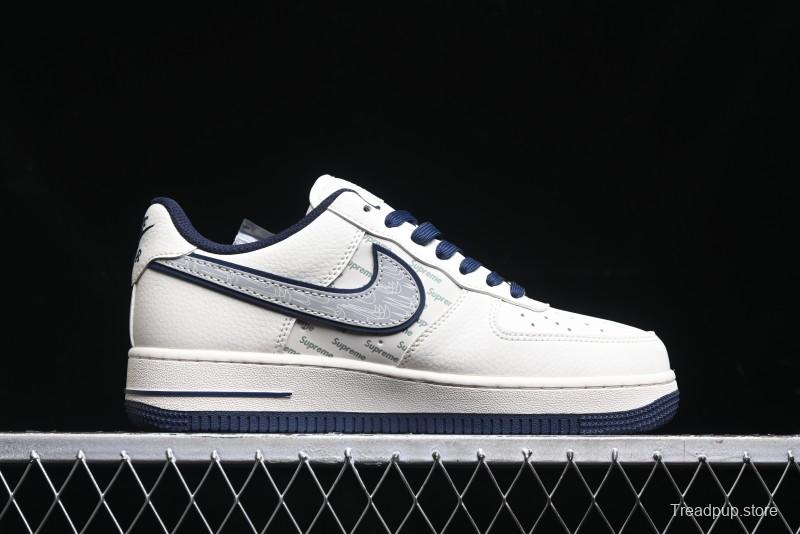 Nike Air Force 1 '07 Low Supreme Collaboration - Light Blue Shadow Swoosh Casual Sneakers - XZ6188-989
