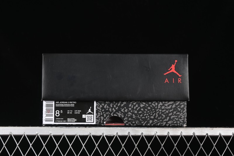 Nike Air Jordan 3 Retro Basketball Shoes in Midnight Black - CT8532-001