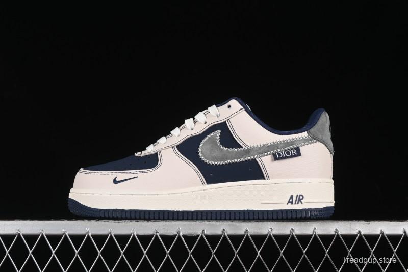 Nike Air Force 1 '07 Low Dior Collaboration - Light Blue Knit Swoosh Low-Top Casual Sneakers - KK1988-012
